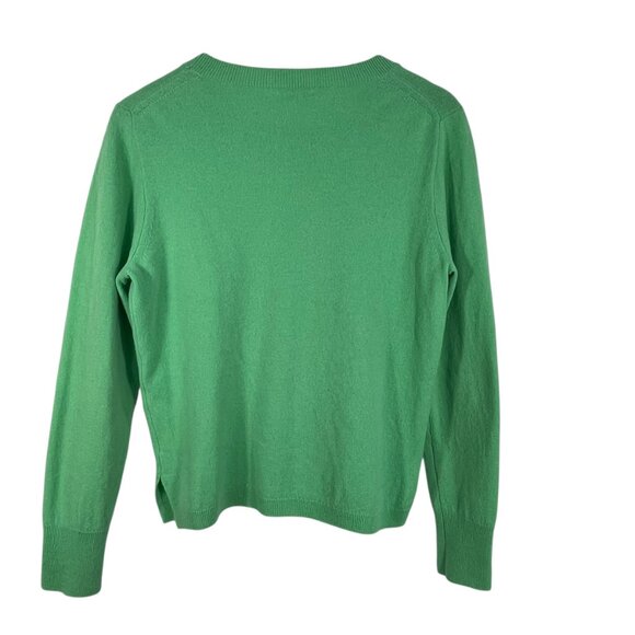 J.Crew 100% Cashmere Crewneck Sweater Green Size L Classic Luxe Knit - Picture 3 of 12